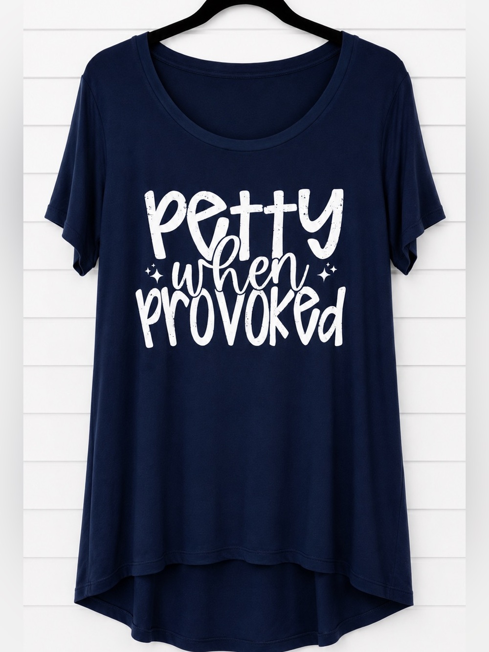 Navy Graphic Tee - "Petty When Provoked"